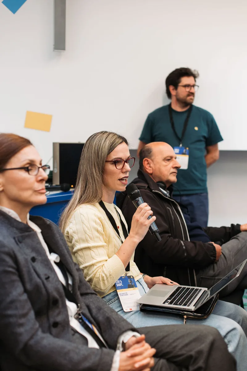 A participant contributes to the discussion