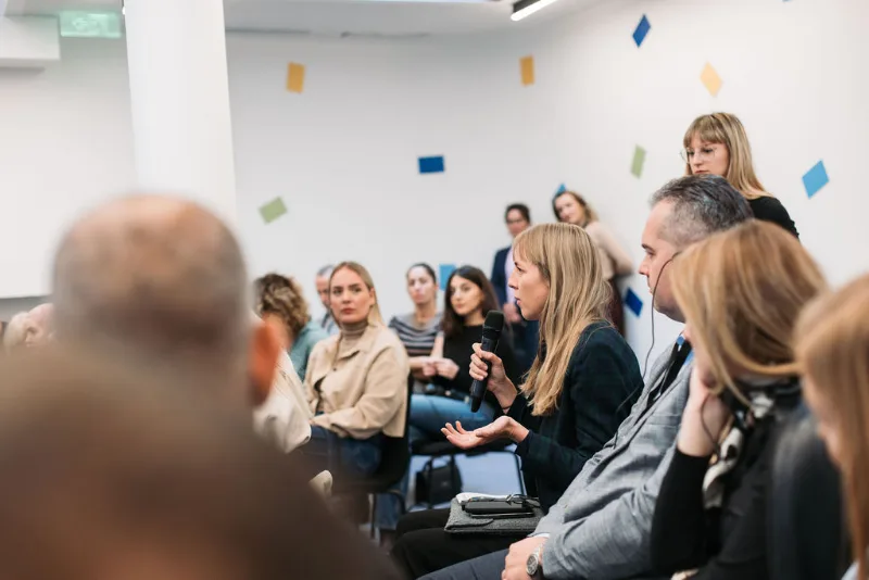 A participant contributes to the discussion