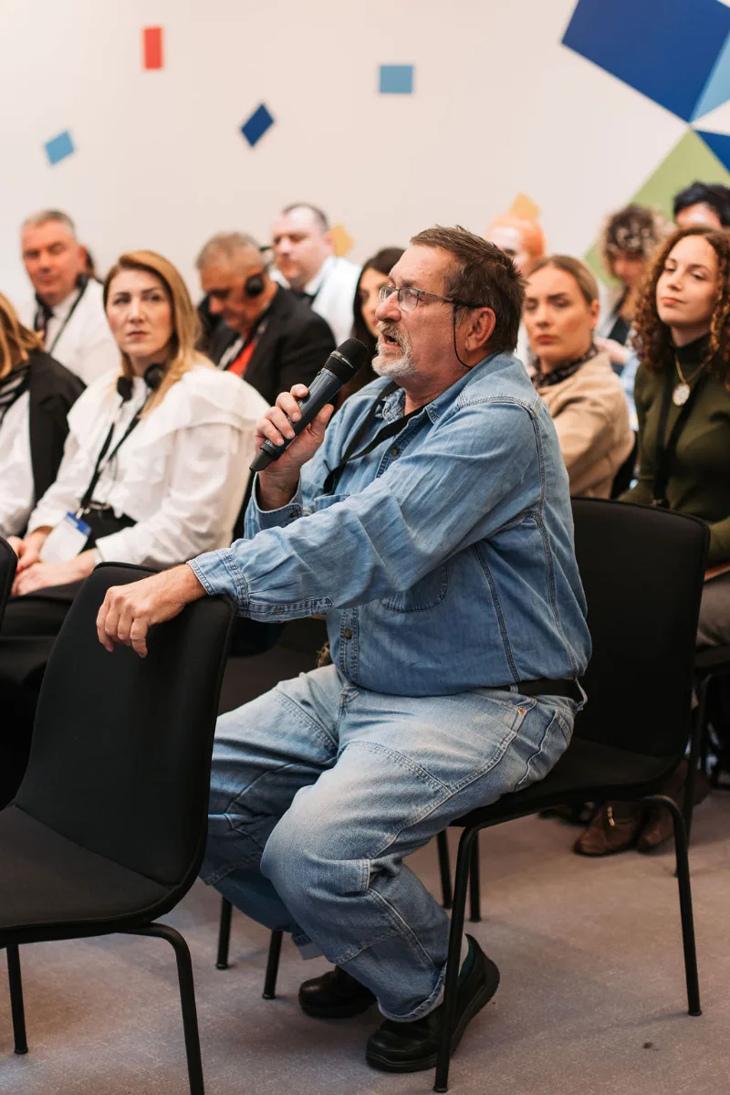 A participant contributes to the discussion