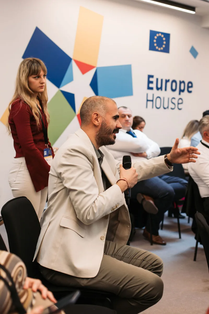 A participant contributes to the discussion